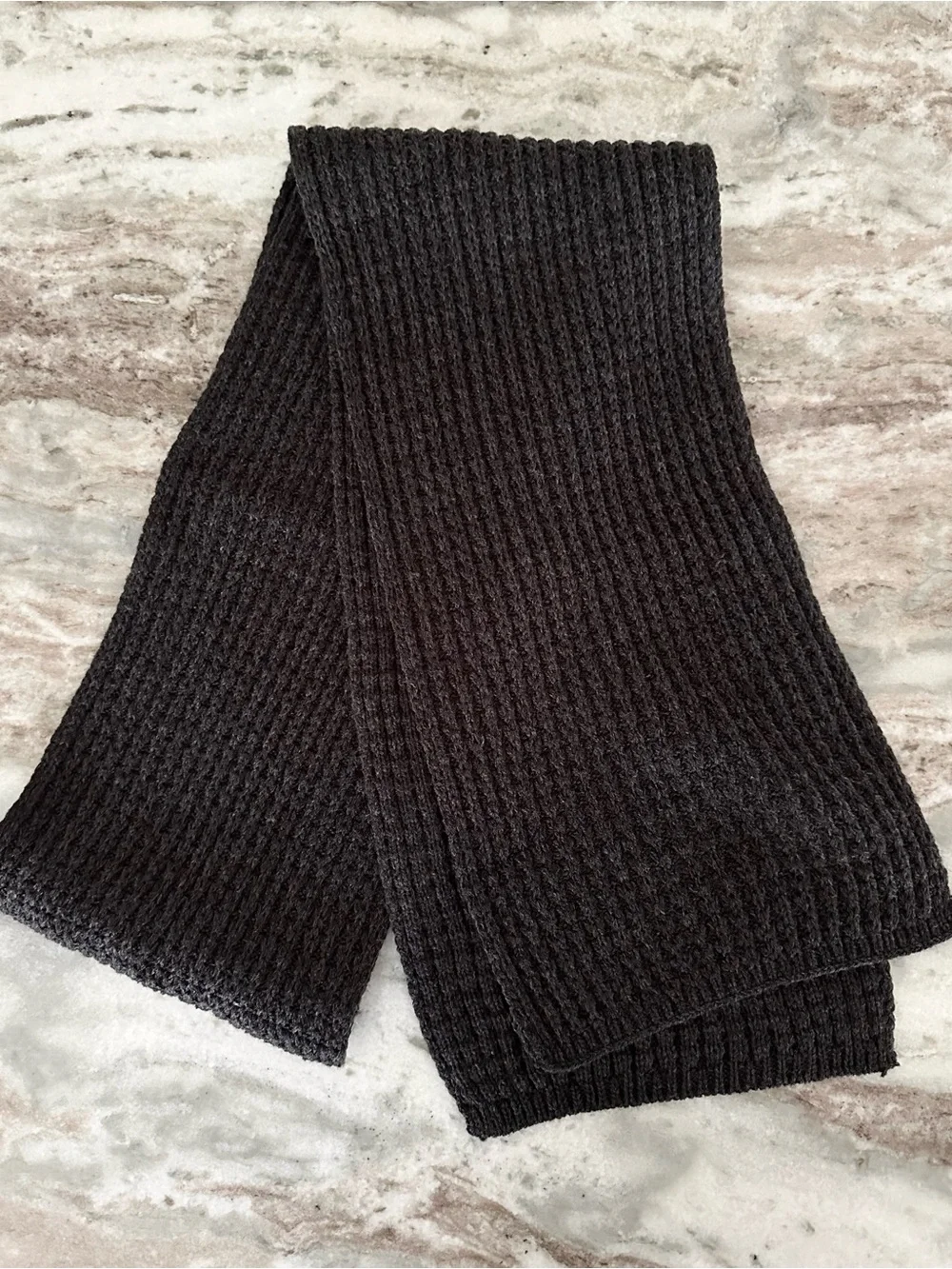 Men's Charcoal Grey Classic Fall Knit Scarf